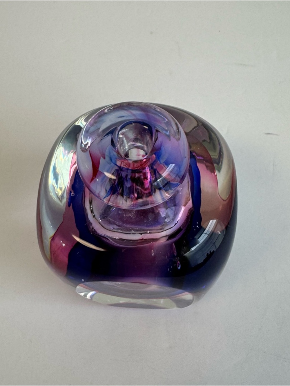 Vintage‎ Summerso Art Glass Bud Vase Purple Pink Blue Murano Style - Picture 6 of 10